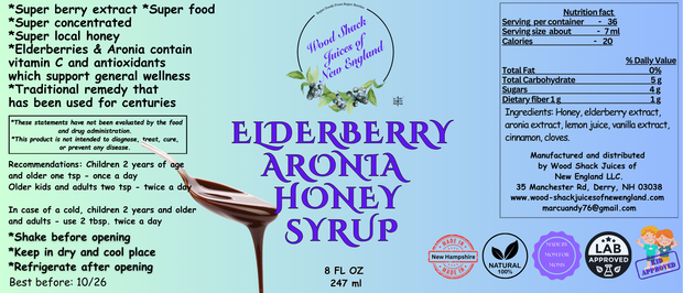 Elderberry Aronia & Honey Syrup 16 FL. Oz